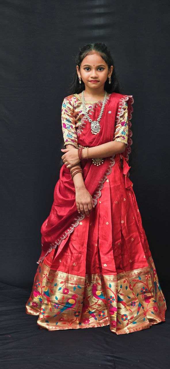 YNF PURE SILK RIN161 RPVR19 KIDS WEAE WHOLESALE KIDS LEHENGAS KIDS ETHNIC WEAR KIDS FESTIVE WEAR GIRLS ETHNIC WEAR MANUFACTURER- Kids Exports