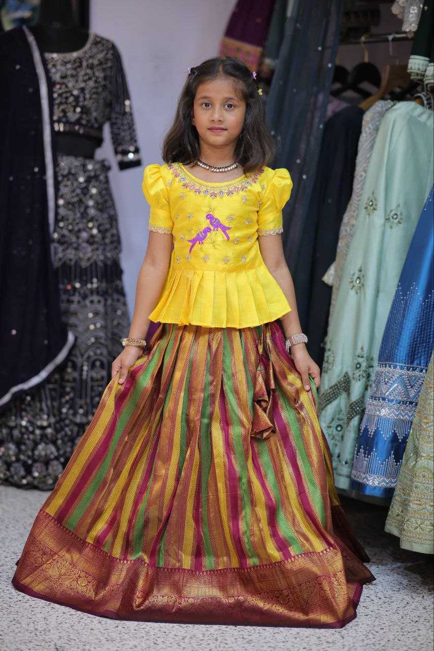 YNF PURE SILK RIN161 RPVR22 KIDS WEAR WHOLESALE KIDS LEHENGA KIDS TRADITIONAL OUTFITS KIDS LEHENGA CHOLI KIDS FESTIVE WEAR KIDS WEDDING OUTFITS MANUFACTURER- Kids Exports