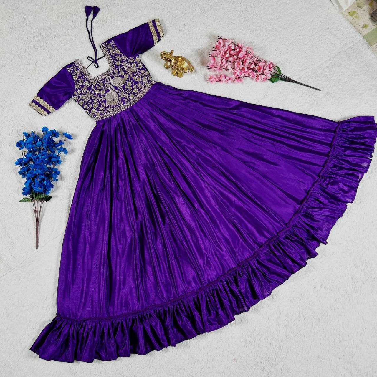 YNF SOFT CHINON KESH109 RRKT95 KIDS WEAR WHOLESALE KIDS GOWNS MANUFACTURER- Kids Exports