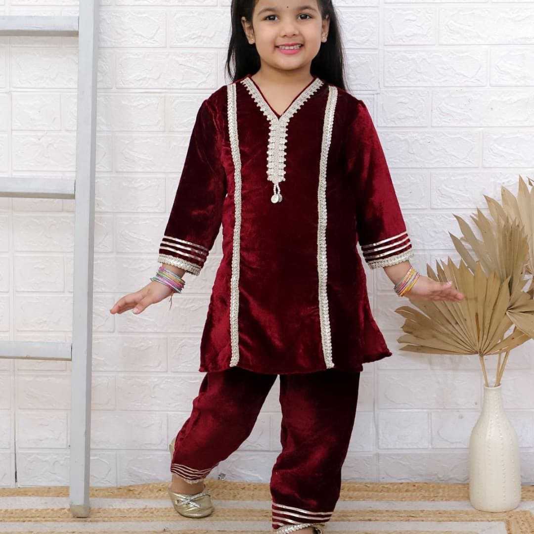 YNF VELVET RIN107 BAB57 CATEGORY WHOLESALE TOP AND PANT SUIT ETHNIC WEAR KIDS WEAR MANUFACTURER- Kids Exports