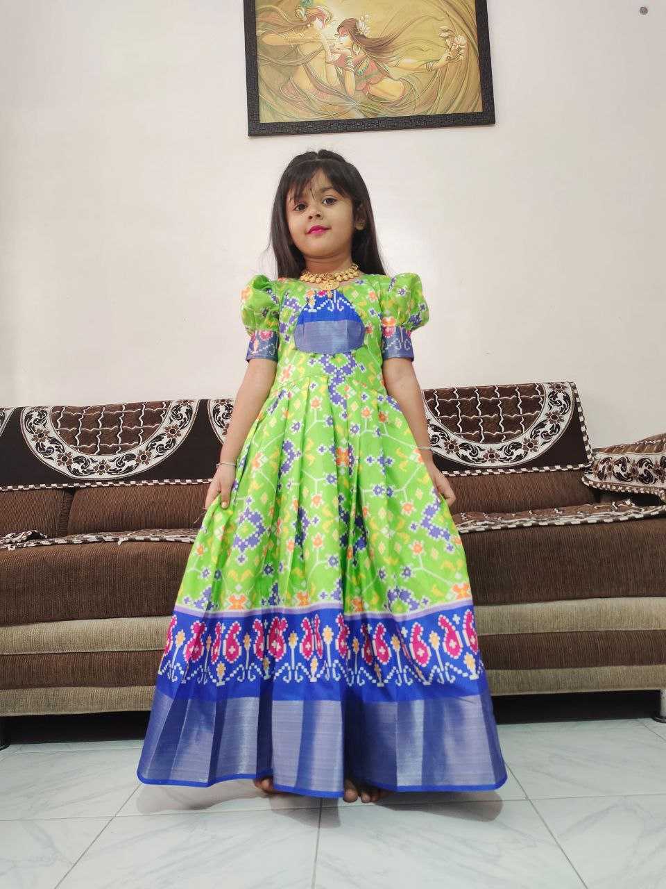 Ynf Silk RIN161 Kids SUMMER gown* Kids Wear Wholesale Kids Gown Kids Designer Frock Kids Party Wear Ethnic Manufacturer- Kids Exports