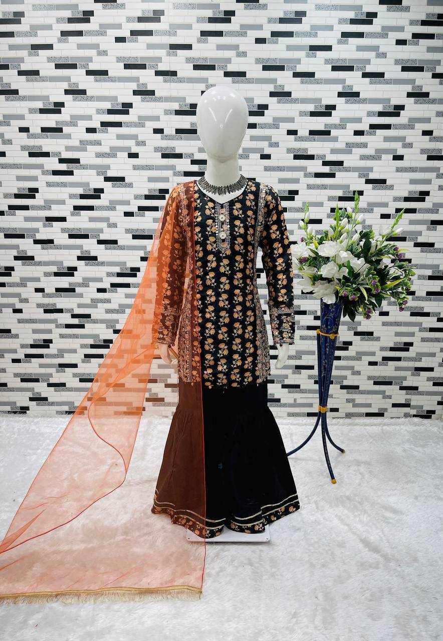 Ynf Chinon KESH415 204 Kids Wear Wholesale Kids Sharara Kids Suit Kids Anarkali Suits Manufacturer- Kids Exports