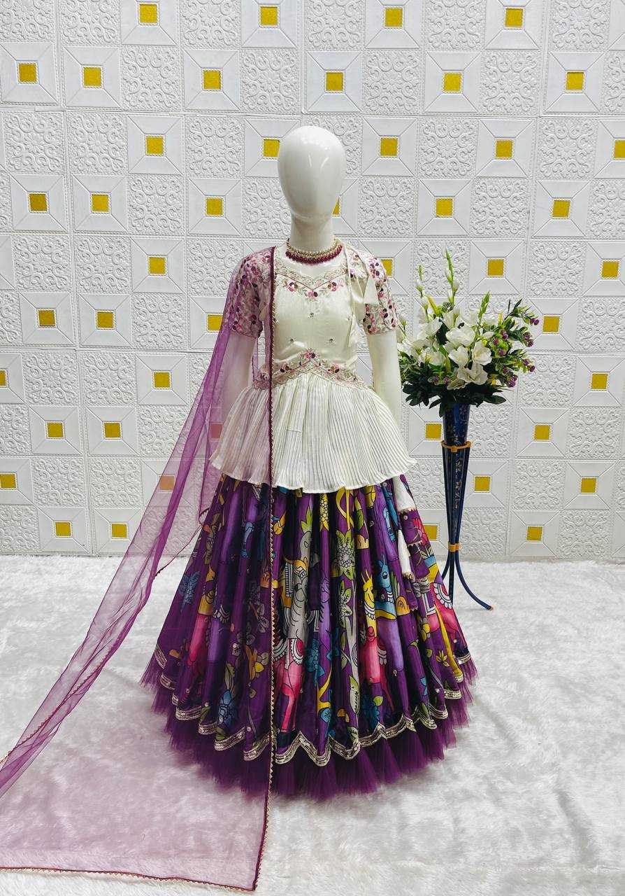 Ynf Chinon KESH415 208 Kids Wear Wholesale Kids Lehenga Embroidered Frock Kids Ghagra Choli Manufacturer- Kids Exports