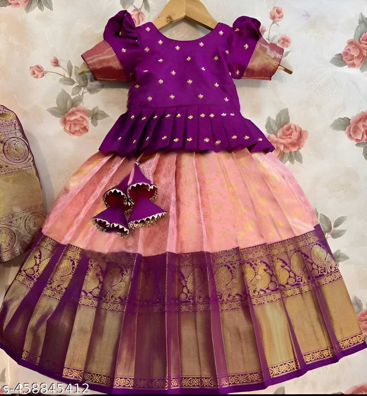 Ynf Jequard Silk KESH461 86 Kids Wear Wholesale Kids Designer Frock Kids Traditional Outfits Kids Festive Wear Manufacturer- Kids Exports
