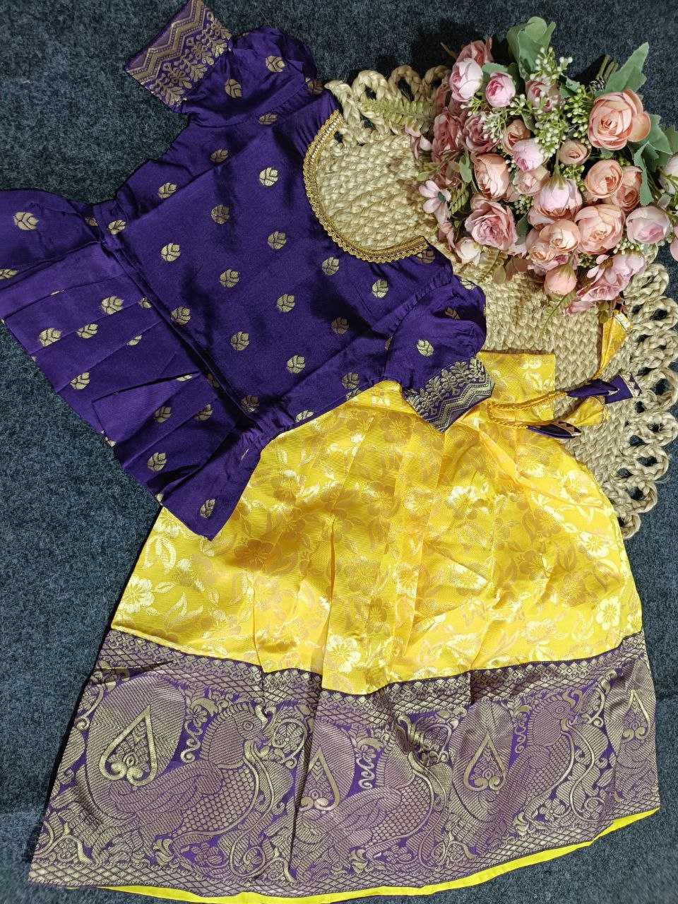 Ynf Jequard Silk KESH461 86 Kids Wear Wholesale Kids Designer Frock Kids Traditional Outfits Kids Festive Wear Manufacturer- Kids Exports