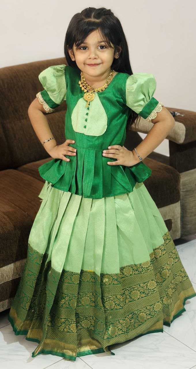 Ynf Lichi Silk RIN161 FULL FLAIR Kids Wear Wholesale Kids Lehenga Embroidered Frock Kids Lehenga Choli Manufacturer- Kids Exports