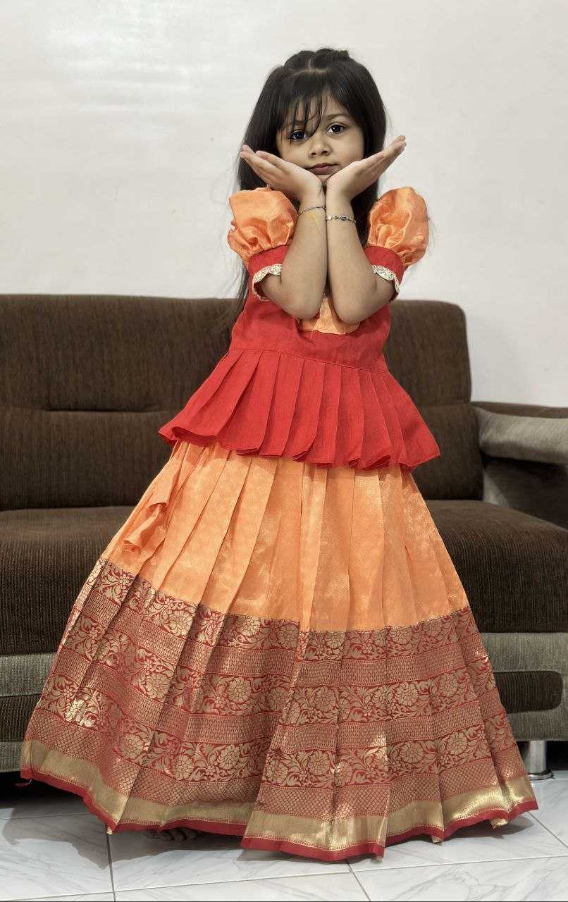 Ynf Lichi Silk RIN161 FULL FLAIR Kids Wear Wholesale Kids Lehenga Embroidered Frock Kids Lehenga Choli Manufacturer- Kids Exports