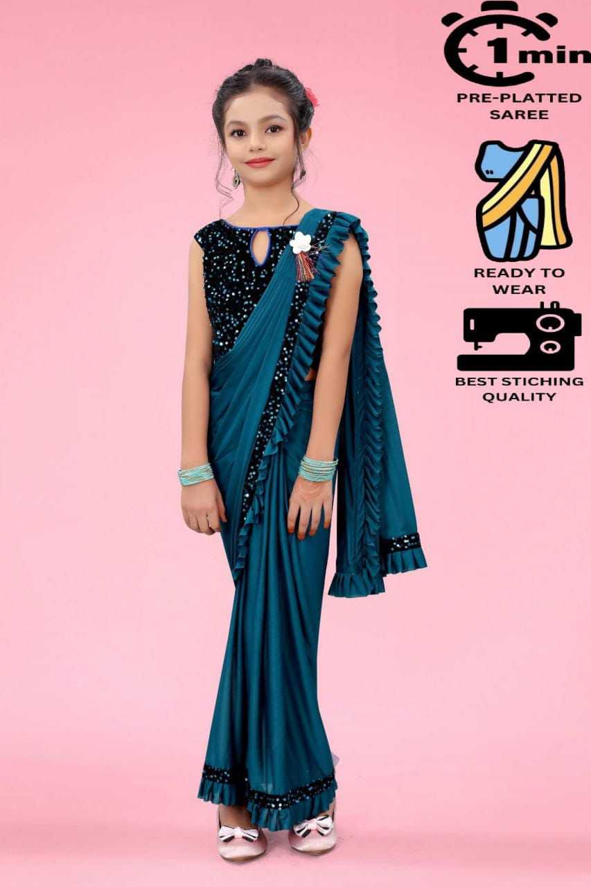 Ynf Lycra RIN222 233 Kids Wear Wedding Collections Festive Collections Wholesale Kids Saree Dress Kids Festive Wear Wedding Outfits Manufacturer- Kids Exports