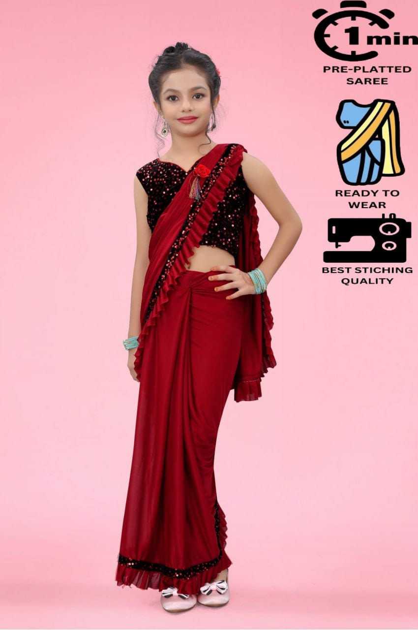 Ynf Lycra RIN222 233 Kids Wear Wedding Collections Festive Collections Wholesale Kids Saree Dress Kids Festive Wear Wedding Outfits Manufacturer- Kids Exports