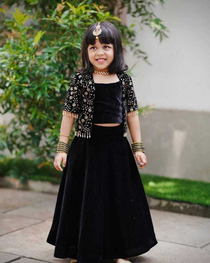 Ynf Velvet RIN157 PC KID-8145 Kids Wear Wedding Collections Festive Collections Wholesale Kids Lehenga Kids Ethnic Wear Kids Festive Wear Manufacturer- Kids Exports