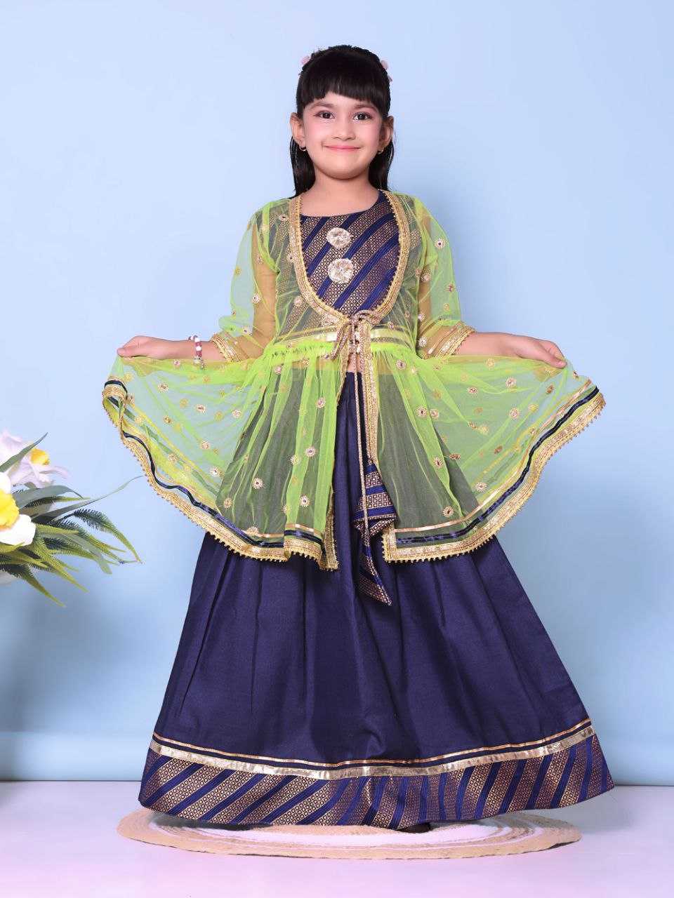 Ynf Cotton KESH461 115 Kids Wear Wholesale Kids Lehenga Embroidered Frock Kids Ghagra Choli Manufacturer- Kids Exports