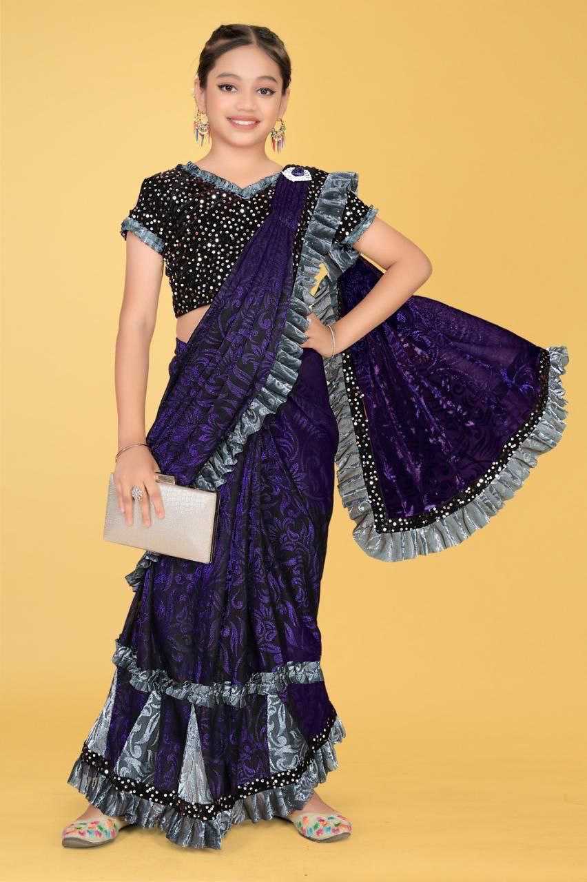 Ynf Fancy KESH461 50 Kids Wear Wholesale Kids Saree Dress Manufacturer- Kids Exports
