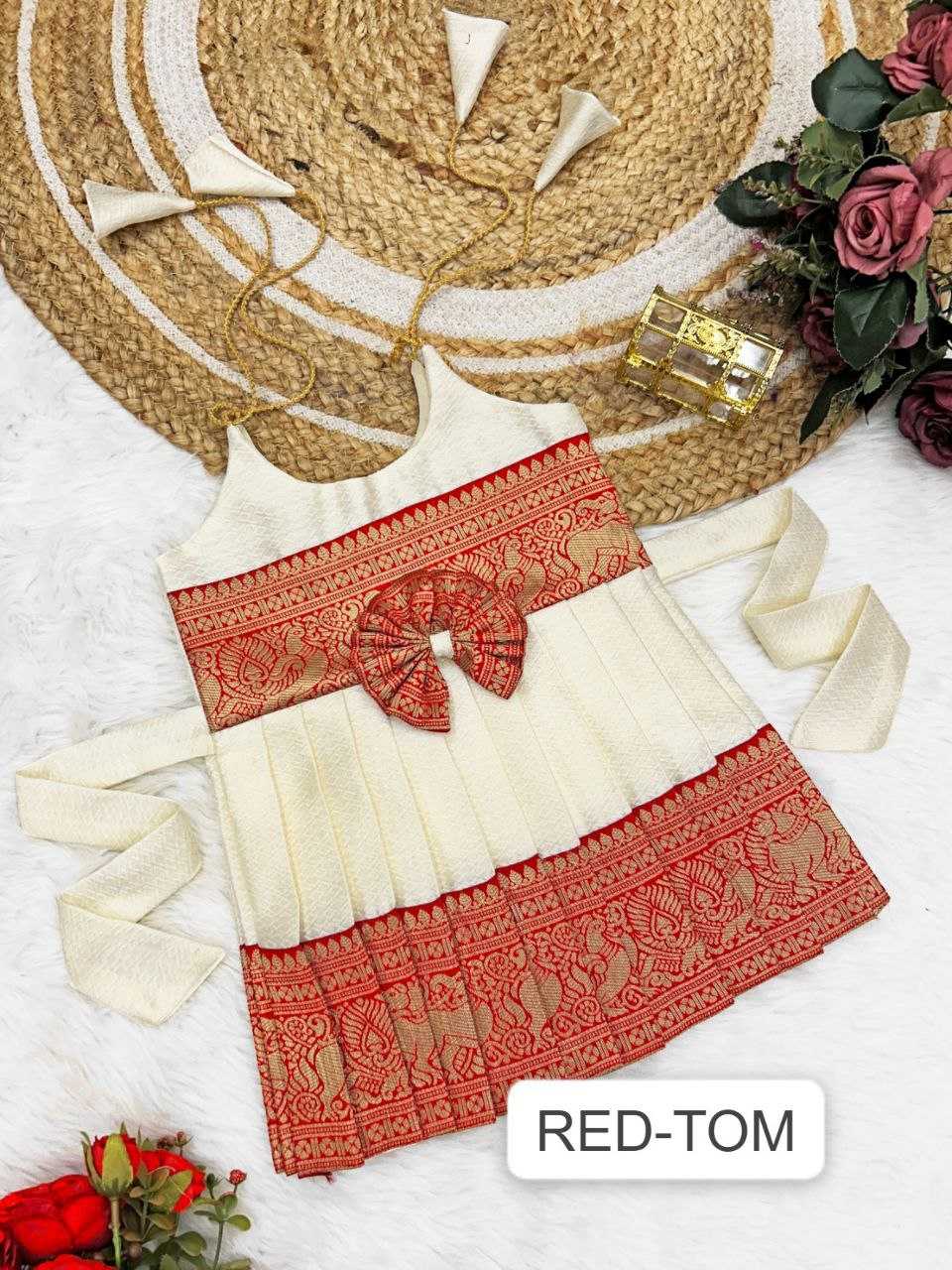 Ynf Soft Tapeta Silk RIN204 Tapeta Kids Wear Festive Collections Wholesale Girls Frock Kids Festive Wear Kids Silk Dress Manufacturer- Kids Exports