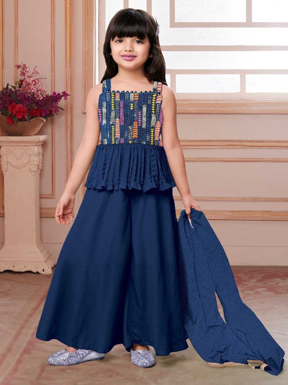 Ynf Crepe KESH461 138 Kids Wear Wholesale Kids Sharara Kids Suit Girls Ethnic Wear Manufacturer- Kids Exports