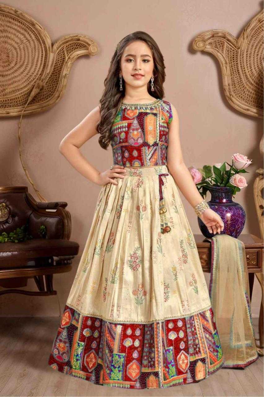 Ynf Soft Cotton Silk RIN235 SKY KIDS Kids Wear Festive Collections Wholesale Kids Lehenga Kids Lehenga Choli Onam Collections Manufacturer- Kids Exports