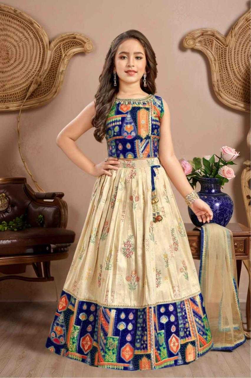 Ynf Soft Cotton Silk RIN235 SKY KIDS Kids Wear Festive Collections Wholesale Kids Lehenga Kids Lehenga Choli Onam Collections Manufacturer- Kids Exports