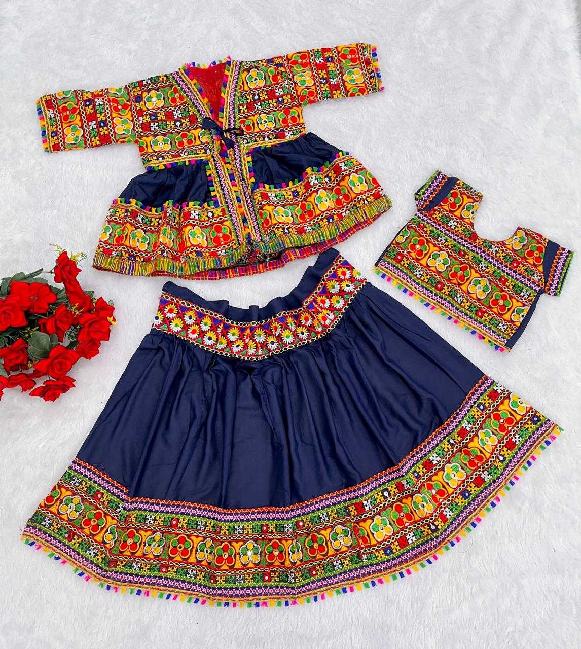 Ynf Cotton RIN235 3pc Kedia Kids Wear Festive Collections Wholesale Kids Lehenga Kids Lehenga Choli Navratri Dresses Manufacturer- Kids Exports