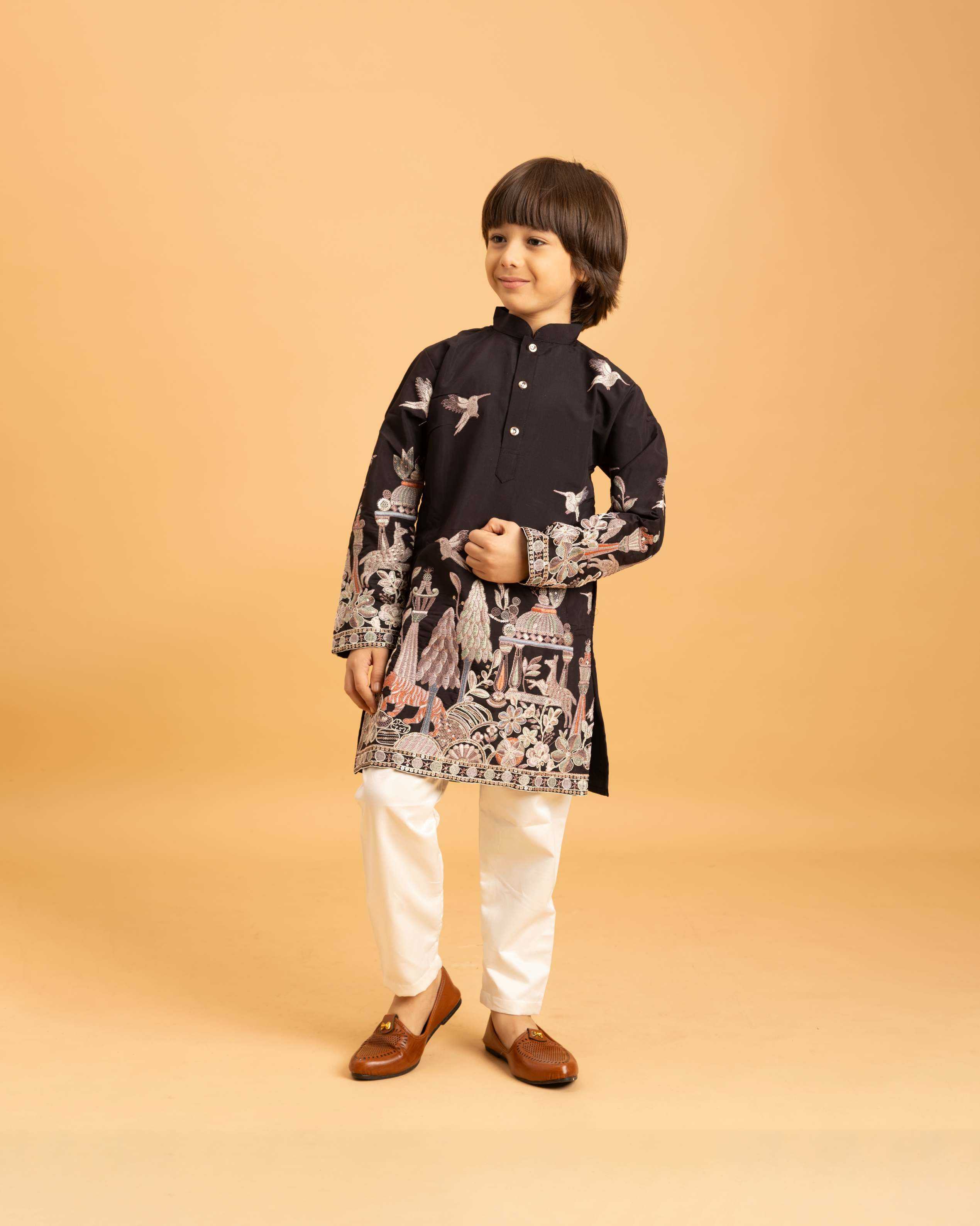 Ynf Viscose RIN202 VANTARA 91041 Kids Wear Wholesale Boys Kurta Pyjama Kids Ethnic Wear Kids Festive Wear Manufacturer- Kids Exports