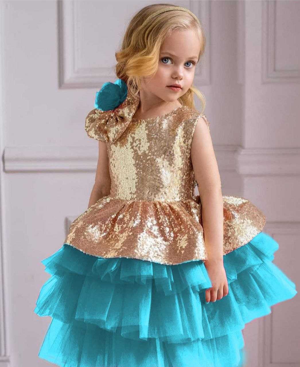 Ynf Soft Net RIN157 PC KID 8011 Kids Wear Wholesale Kids Frocks Girls Frock Kids Designer Frock Manufacturer- Kids Exports