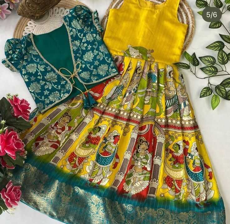 Ynf Banarasi Soft Silk RIN235 kotii Kids Wear Wholesale Kids Gown Kids Traditional Outfits Kids Diwali Clothes Manufacturer- Kids Exports
