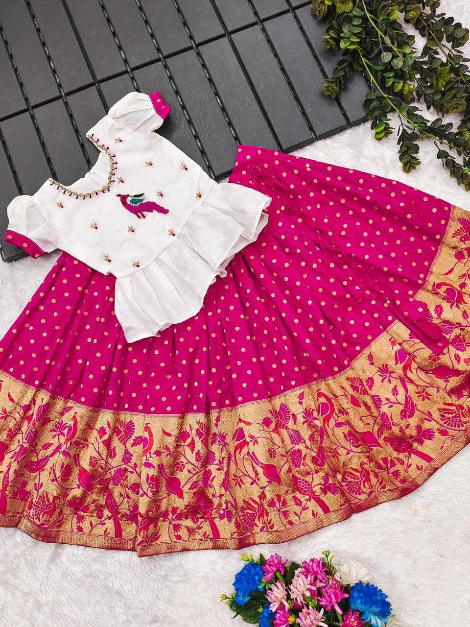 Ynf Banarasi Soft Silk RIN235 Vedanshi Kids Wear Festive Collections Wholesale Kids Lehenga Choli Kids Festive Wear Kids Silk Dress Manufacturer- Kids Exports