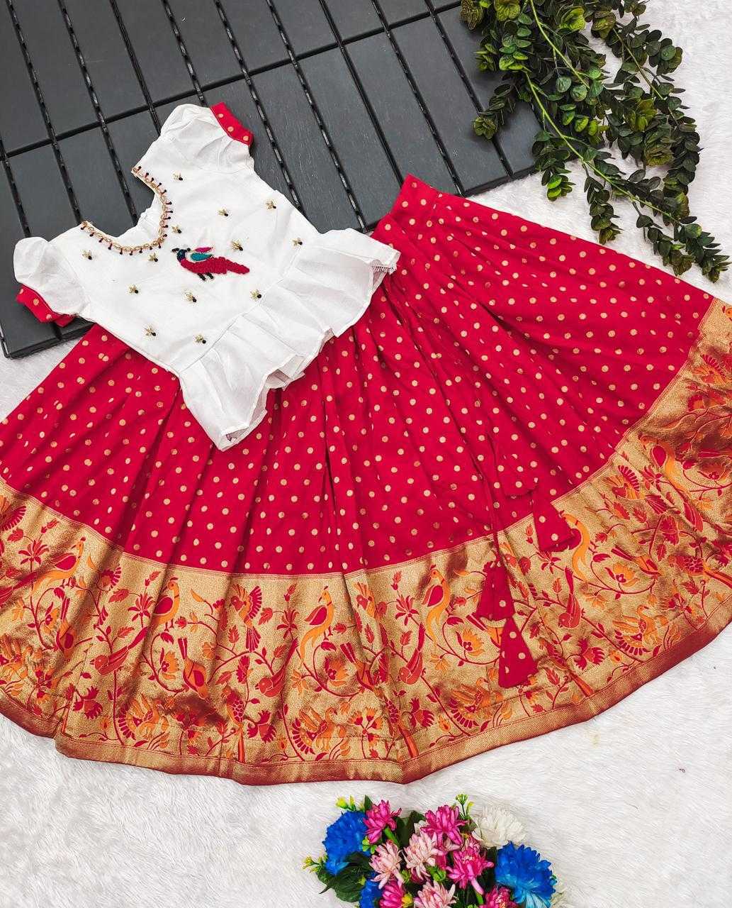 Ynf Banarasi Soft Silk RIN235 Vedanshi Kids Wear Festive Collections Wholesale Kids Lehenga Choli Kids Festive Wear Kids Silk Dress Manufacturer- Kids Exports