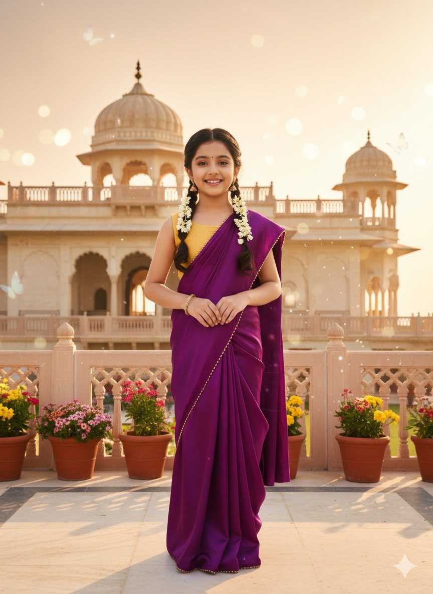 Ynf Banglori Silk KESH505 017 Kids Wear Wholesale Kids Saree Dress Kids Festive Wear Kids Party Wear Ethnic Manufacturer- Kids Exports