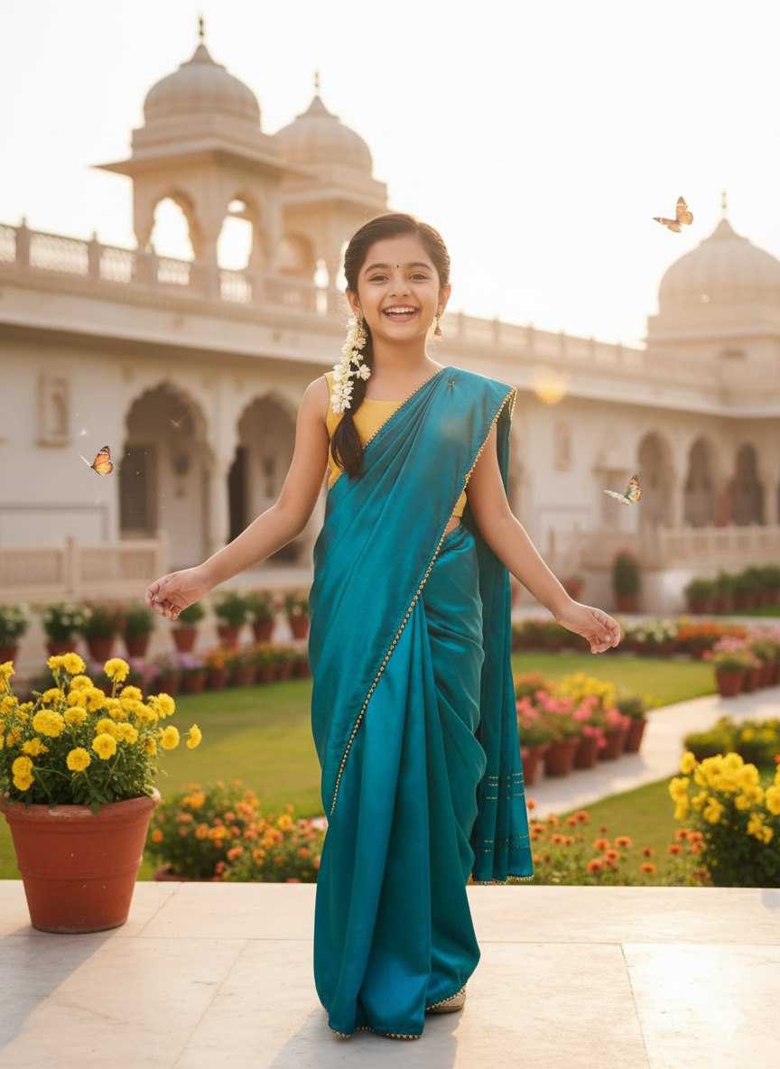 Ynf Banglori Silk KESH505 017 Kids Wear Wholesale Kids Saree Dress Kids Festive Wear Kids Party Wear Ethnic Manufacturer- Kids Exports