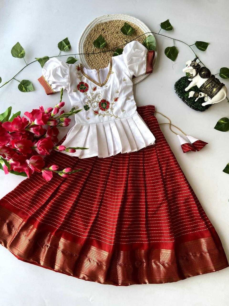 Ynf Dola Silk KESH503 7974 Kids Wear Wholesale Kids Lehenga Choli Kids Festive Wear Kids Silk Dress Manufacturer- Kids Exports