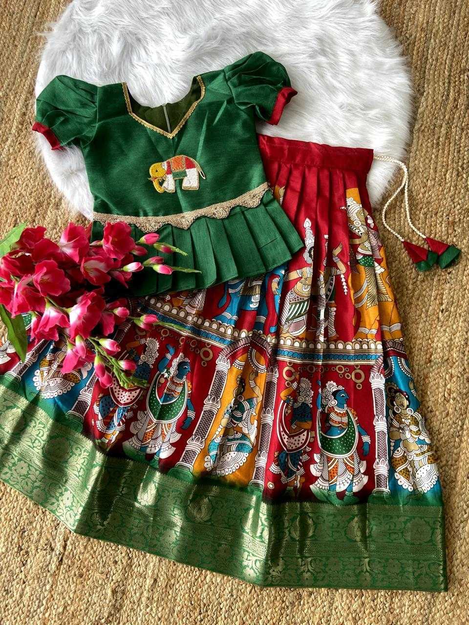 Ynf Dola Silk KESH503 8035 Kids Wear Wholesale Kids Lehenga Choli Kids Festive Wear Kids Silk Dress Manufacturer- Kids Exports