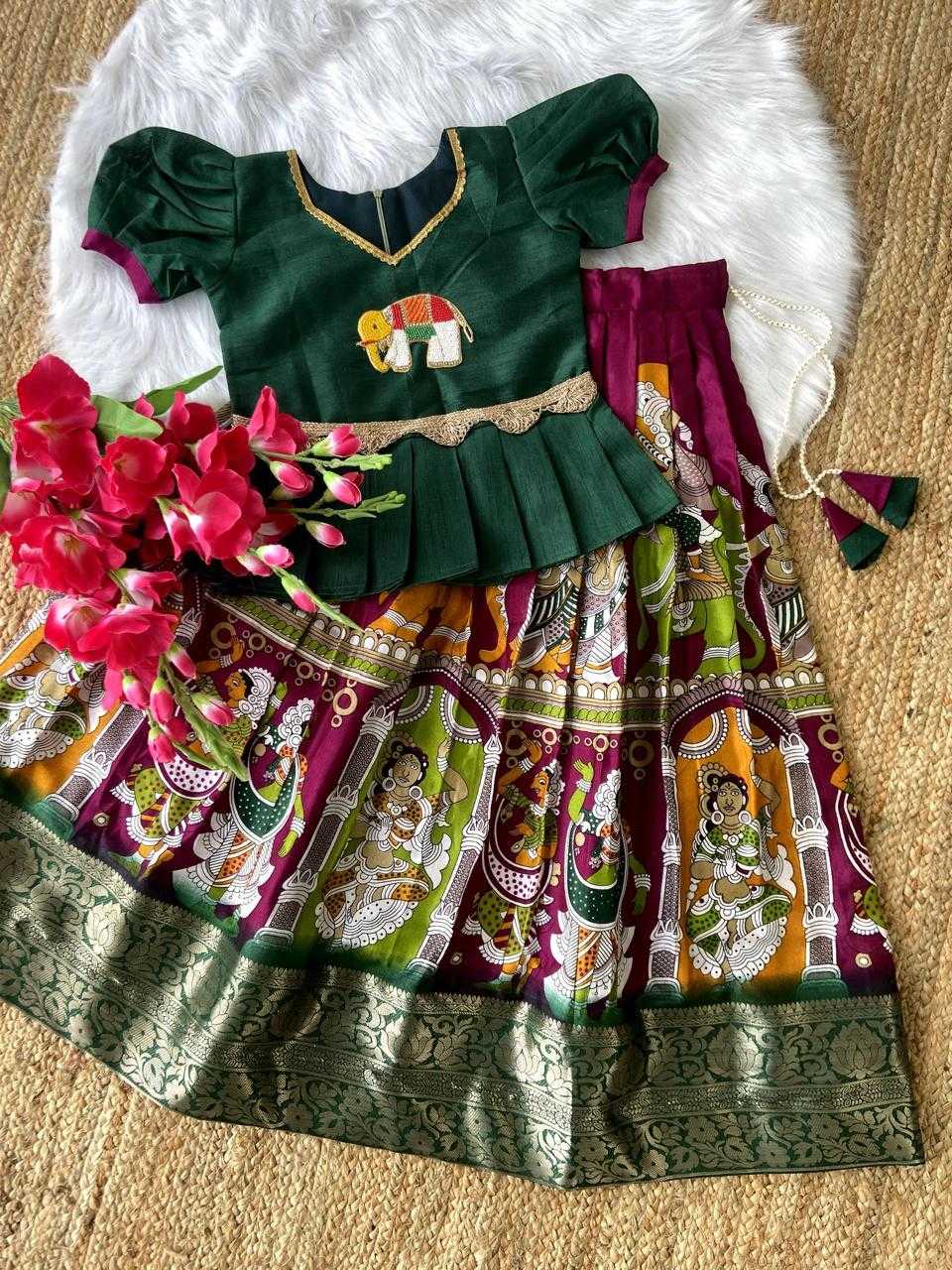 Ynf Dola Silk KESH503 8035 Kids Wear Wholesale Kids Lehenga Choli Kids Festive Wear Kids Silk Dress Manufacturer- Kids Exports