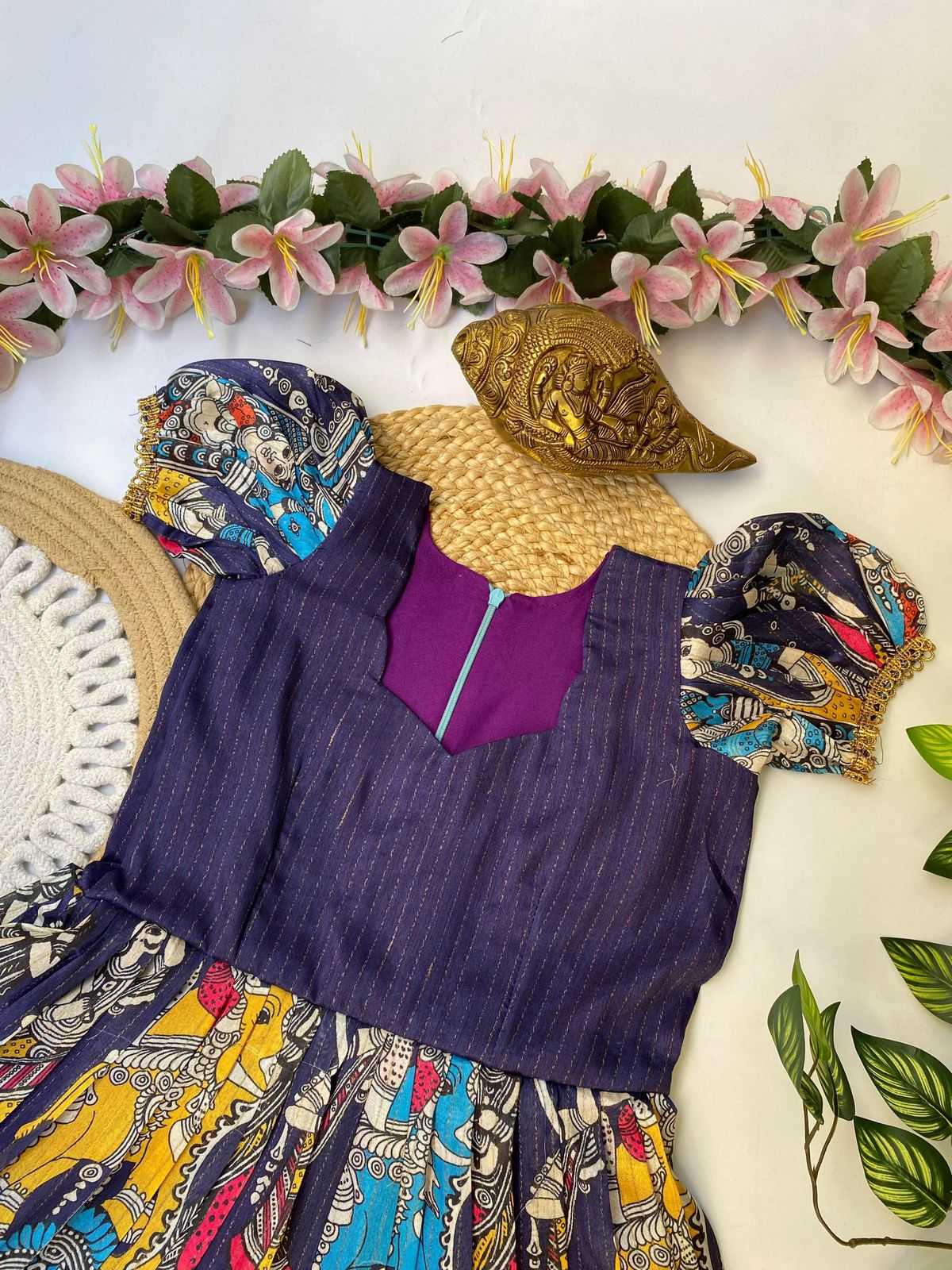 Ynf Dola Silk RIN235 Drishti Kids Wear Wholesale Kids Traditional Outfits Kids Ethnic Gowns Kids Silk Dress Manufacturer- Kids Exports