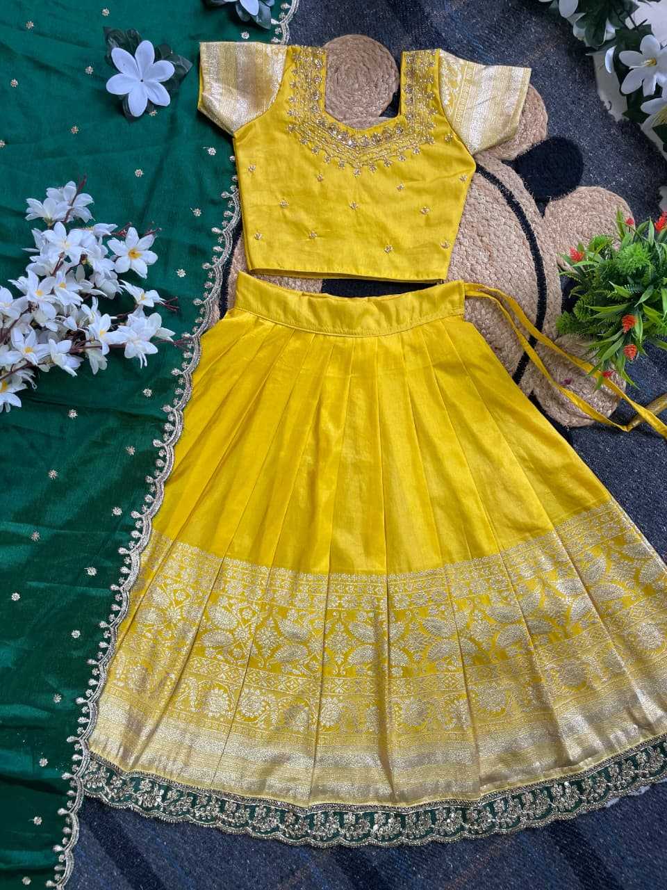 Ynf Pure Silk KESH505 SANIYA Kids Wear Festive Collections Wholesale Kids Lehenga Choli Kids Festive Wear Pongal Collections Manufacturer- Kids Exports