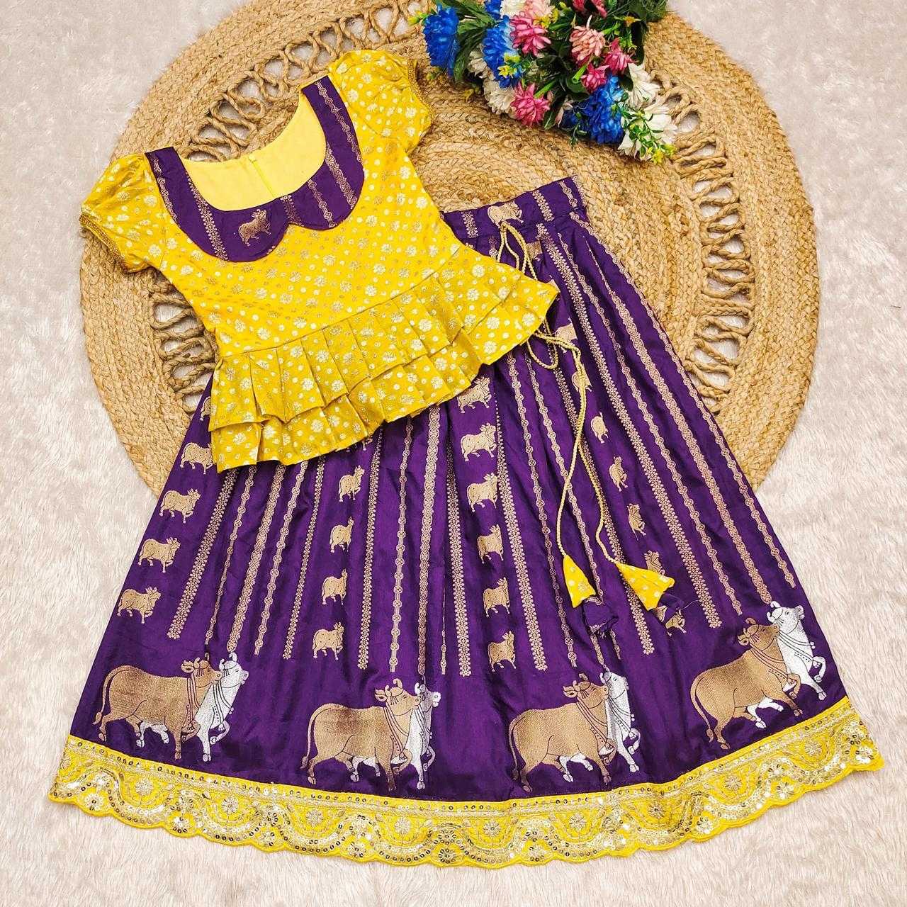 Ynf Russian Silk KESH503 8084 Kids Wear Wholesale Indian Wear For Kids Kids Lehenga Choli Kids Festive Wear Manufacturer- Kids Exports