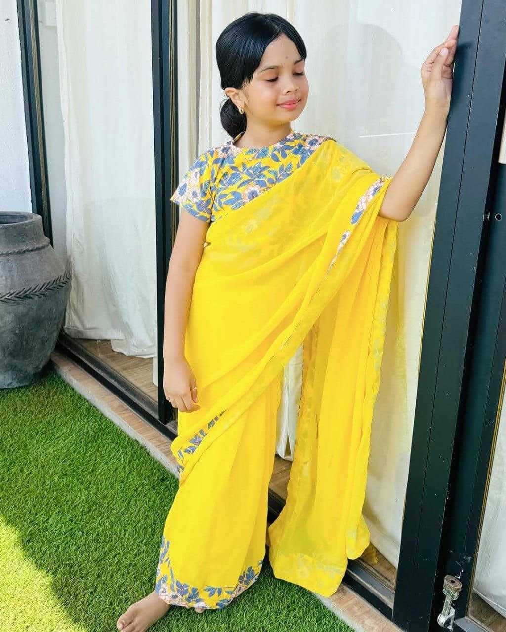 Ynf Soft Dola KESH505 ADITI Kids Wear Wholesale Kids Saree Dress Kids Festive Wear Kids Party Wear Ethnic Manufacturer- Kids Exports