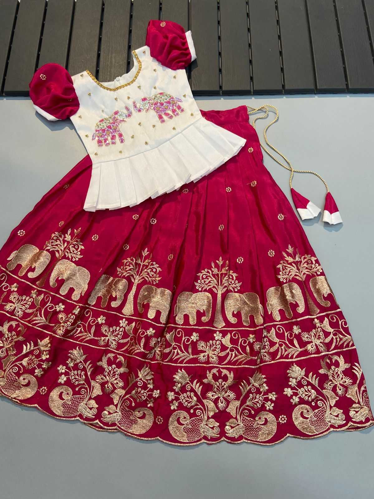 Ynf Chinon Silk RIN235 Soft Chinnon Kids Wear Wholesale Kids Lehenga Choli Kids Festive Wear Kids Wedding Outfits Manufacturer- Kids Exports