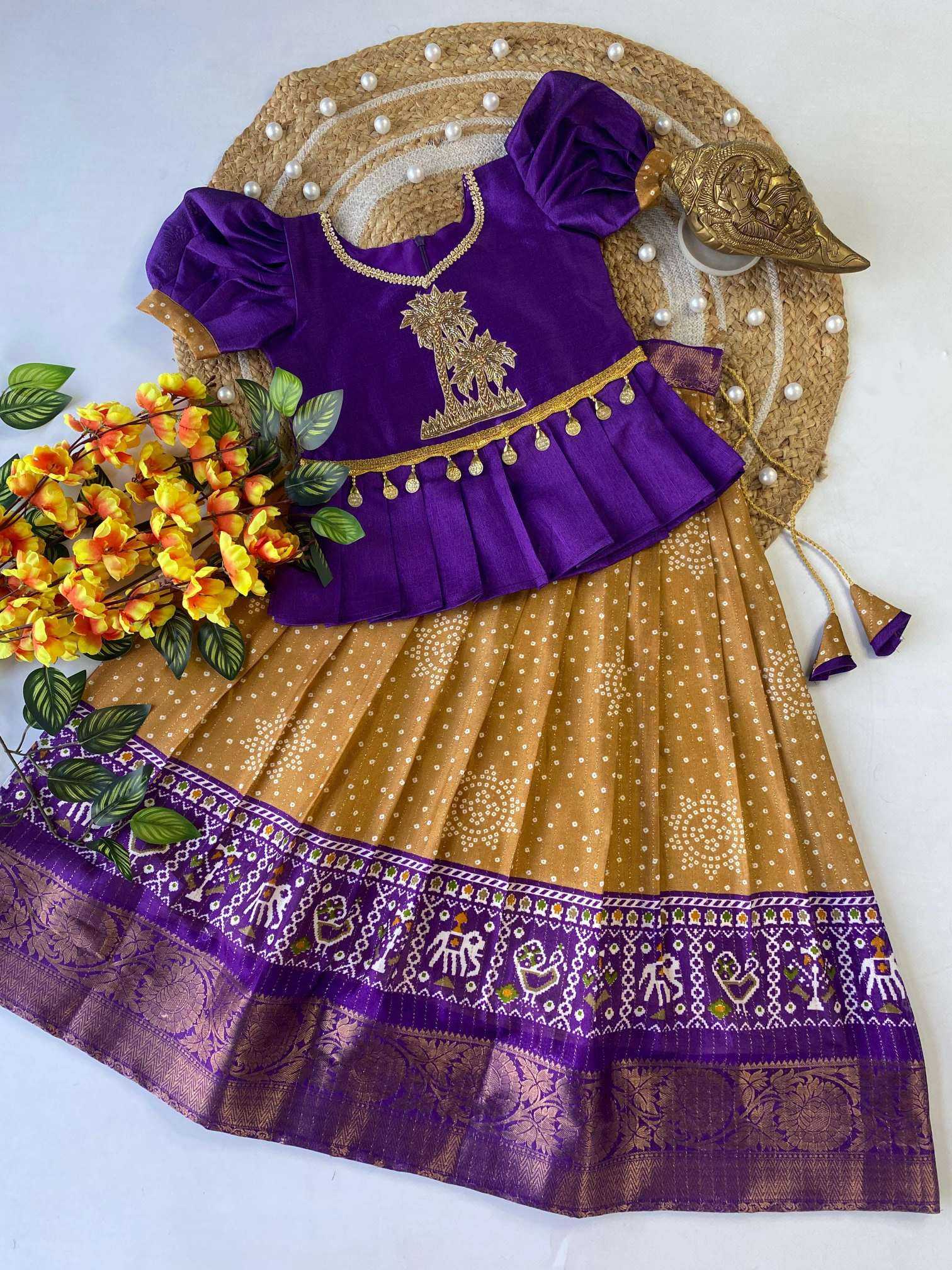 Ynf Dola Silk RIN235 tree work Kids Wear Wholesale Kids Ethnic Wear Kids Traditional Outfits Kids Lehenga Choli Manufacturer- Kids Exports