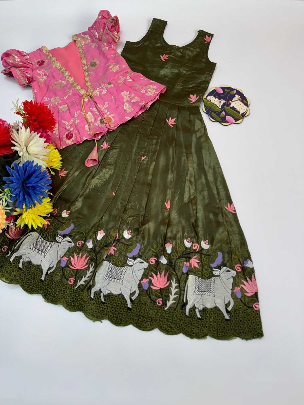 Ynf Fancy RIN235 nylon Dola Kids Wear Wholesale Kids Gown Kids Designer Frock Kids Festive Wear Manufacturer- Kids Exports