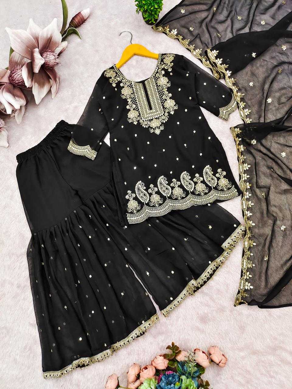 Ynf Faux Georgette RIN235 Siqwons Kids Wear Wholesale Kids Top & Pant Kids Ethnic Wear Kids Party Wear Ethnic Manufacturer- Kids Exports