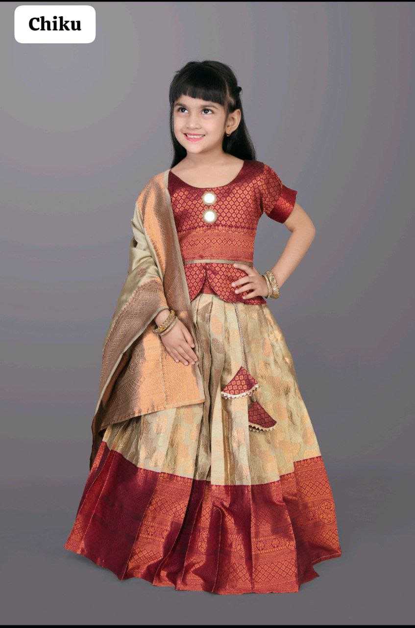 Ynf Jacquard KESH461 17 Kids Wear Wholesale Kids Designer Frock Kids Traditional Outfits Kids Lehenga Choli Manufacturer- Kids Exports