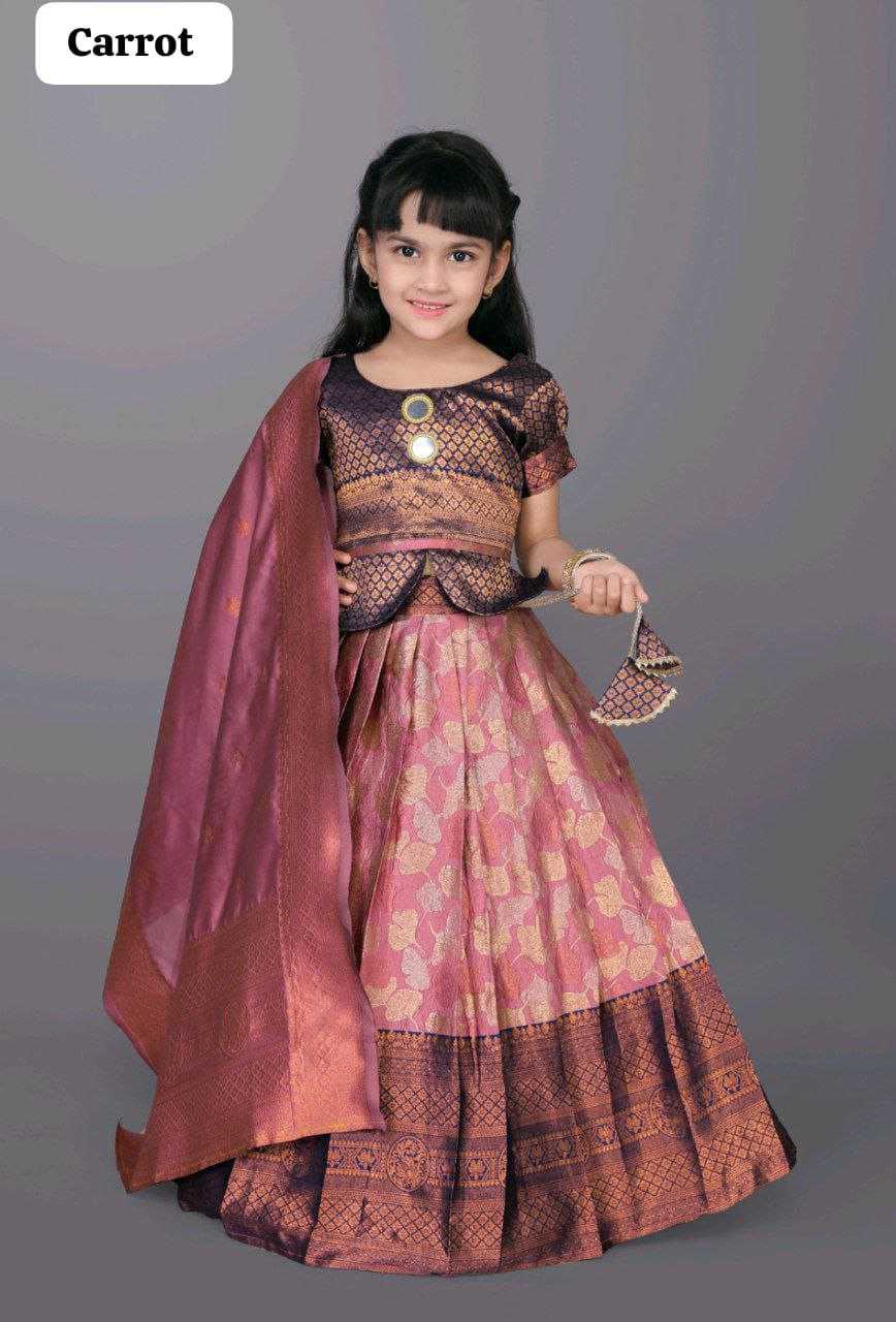 Ynf Jacquard KESH461 17 Kids Wear Wholesale Kids Designer Frock Kids Traditional Outfits Kids Lehenga Choli Manufacturer- Kids Exports