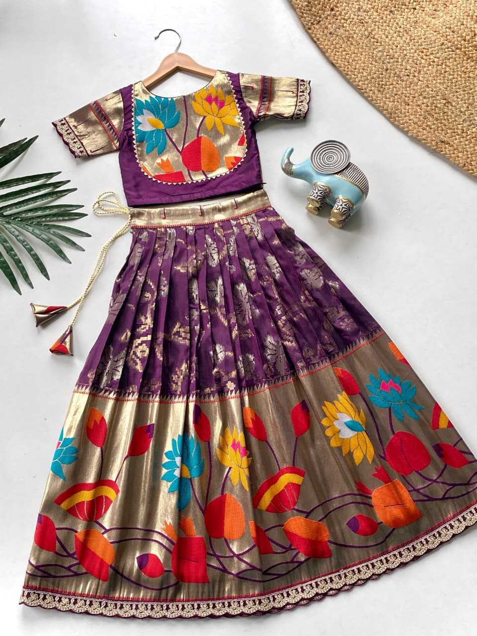 Ynf Pure Silk KESH249 Geeta Kids Wear Wholesale Kids Lehenga Kids Festive Wear Kids Silk Dress Manufacturer- Kids Exports