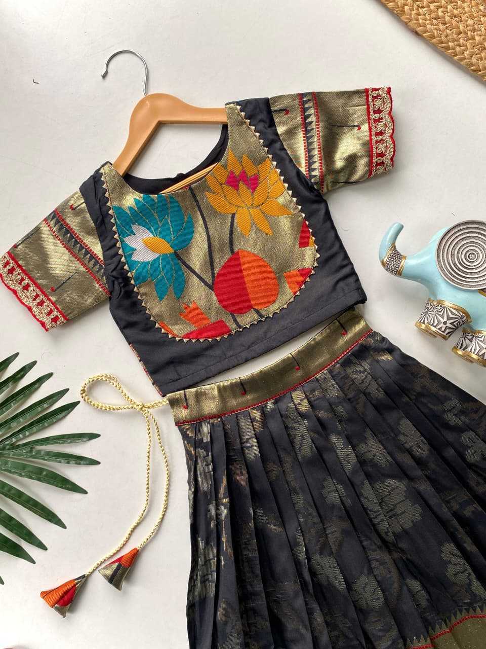 Ynf Pure Silk KESH249 Geeta Kids Wear Wholesale Kids Lehenga Kids Festive Wear Kids Silk Dress Manufacturer- Kids Exports