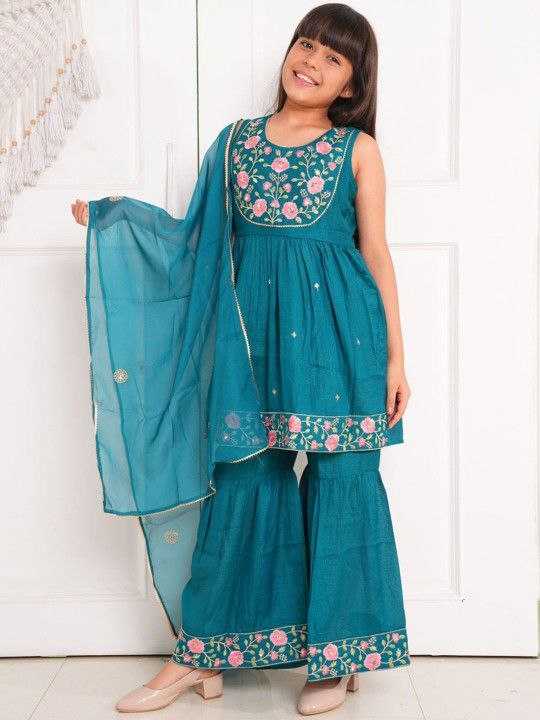 Ynf Silk KESH642 NIRJA Kids Wear Wholesale Girls Kurti Kids Ethnic Wear Kids Festive Wear Manufacturer- Kids Exports