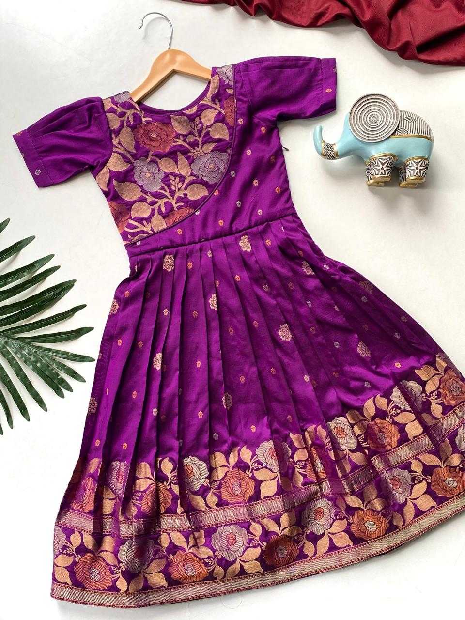 Ynf Soft Silk RIN235 Suhani Kids Wear Wholesale Embroidered Frock Kids Designer Frock Indian Wear For Kids Manufacturer- Kids Exports