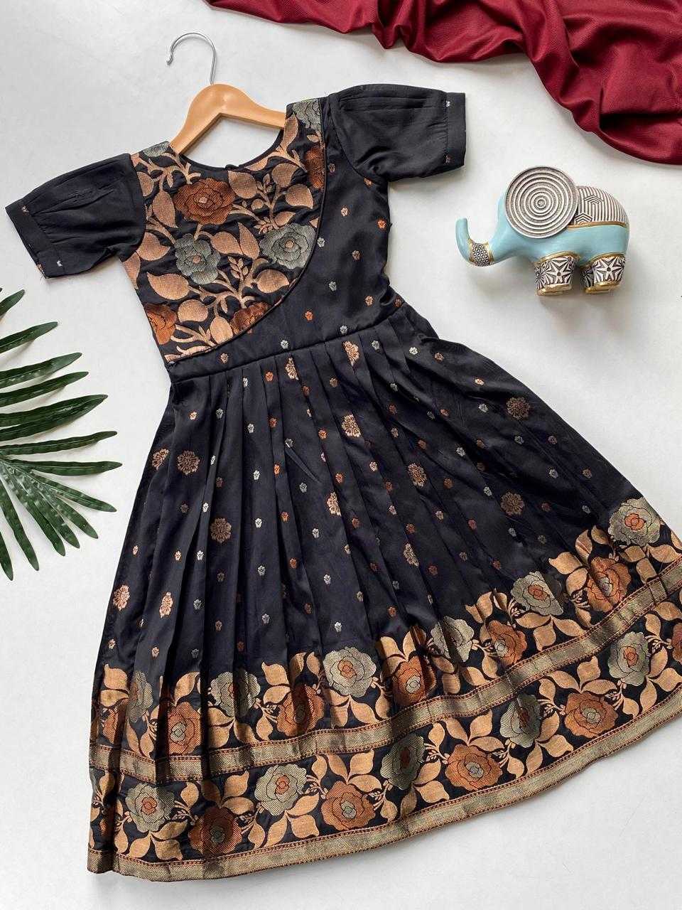 Ynf Soft Silk RIN235 Suhani Kids Wear Wholesale Embroidered Frock Kids Designer Frock Indian Wear For Kids Manufacturer- Kids Exports