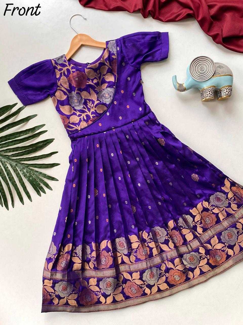 Ynf Soft Silk RIN235 Suhani Kids Wear Wholesale Embroidered Frock Kids Designer Frock Indian Wear For Kids Manufacturer- Kids Exports