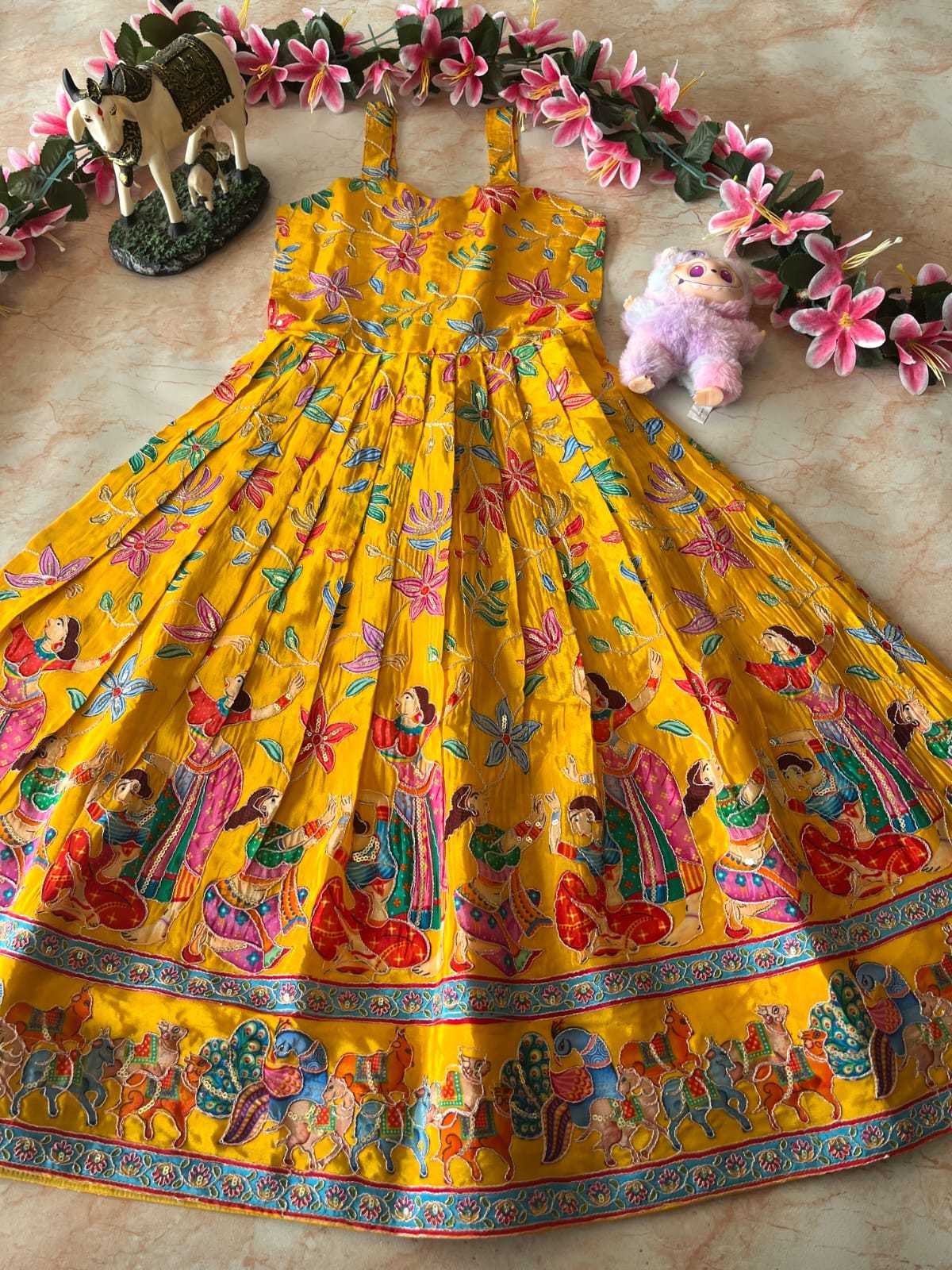 Ynf Viscose RIN235 pranil Kids Wear Wholesale Kids Gown Kids Ethnic Gowns Kids Wedding Outfits Manufacturer- Kids Exports