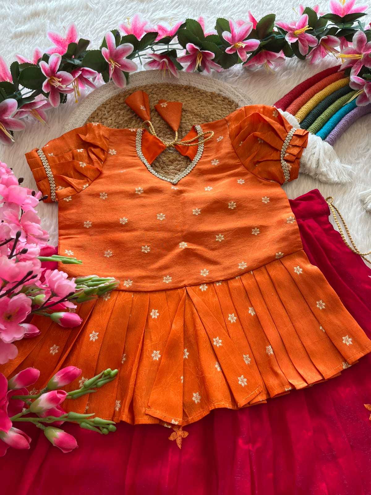 Ynf Viscose RIN235 tissue silk Kids Wear Wholesale Kids Lehenga Kids Lehenga Choli Baby Girl Lehenga Manufacturer- Kids Exports