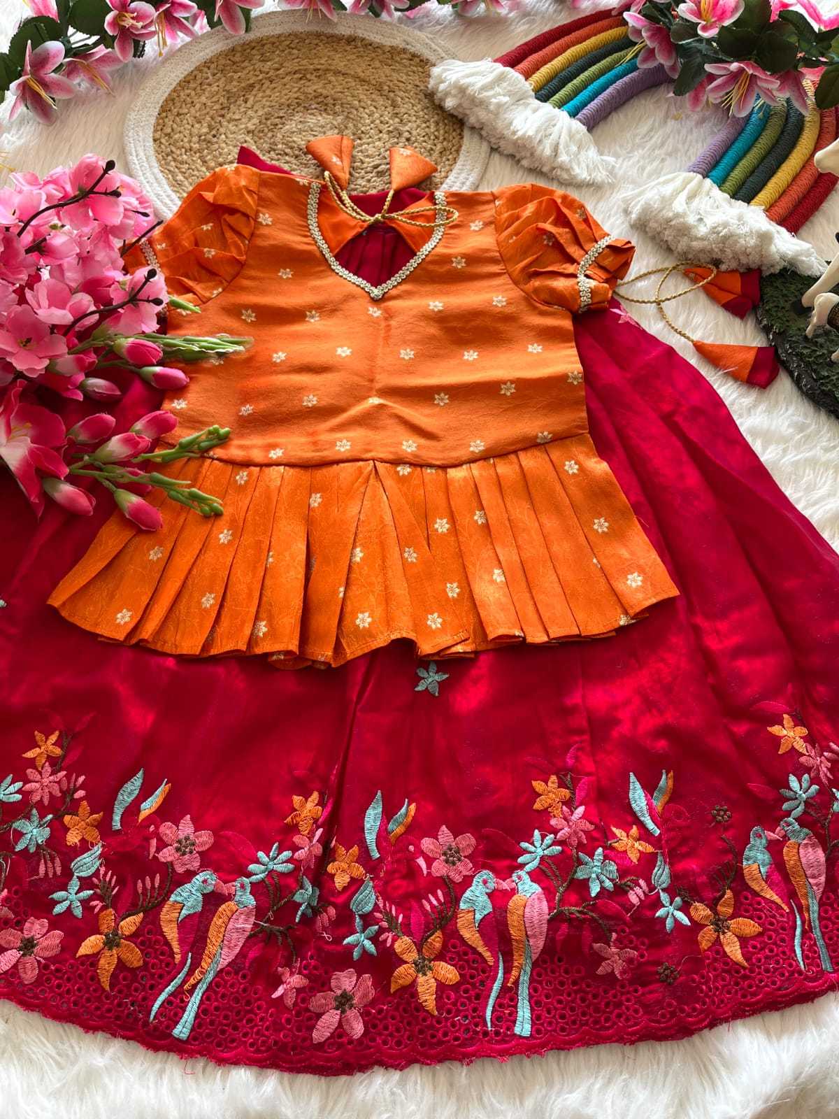 Ynf Viscose RIN235 tissue silk Kids Wear Wholesale Kids Lehenga Kids Lehenga Choli Baby Girl Lehenga Manufacturer- Kids Exports